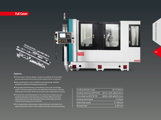 Υψηλής ακρίβειας CNC Centerless Grinder Super Strong Grinding Force Form Grinding για σκληρό κράμα FX-24CNC